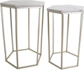 Nested Metal Side Tables - Set of 2 for Living Room & Bedroom (Gold)