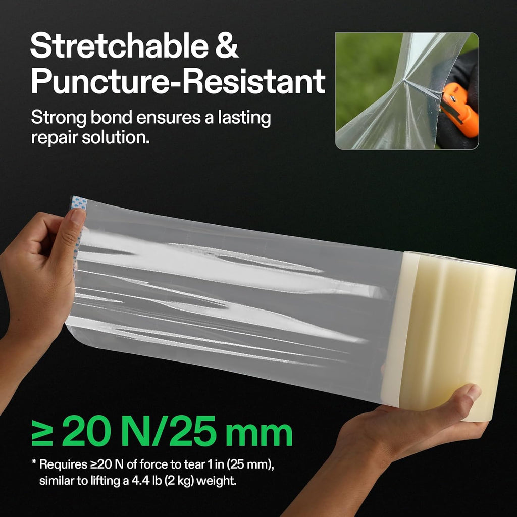 VIVOSUN Greenhouse Repair Tape, 6.3 mil 6" x108' Weatherproof Clear Poly Patch Tape, Heavy Duty Greenhouse Sheeting Coverings Film Tape for Plastic Sheeting and Tents