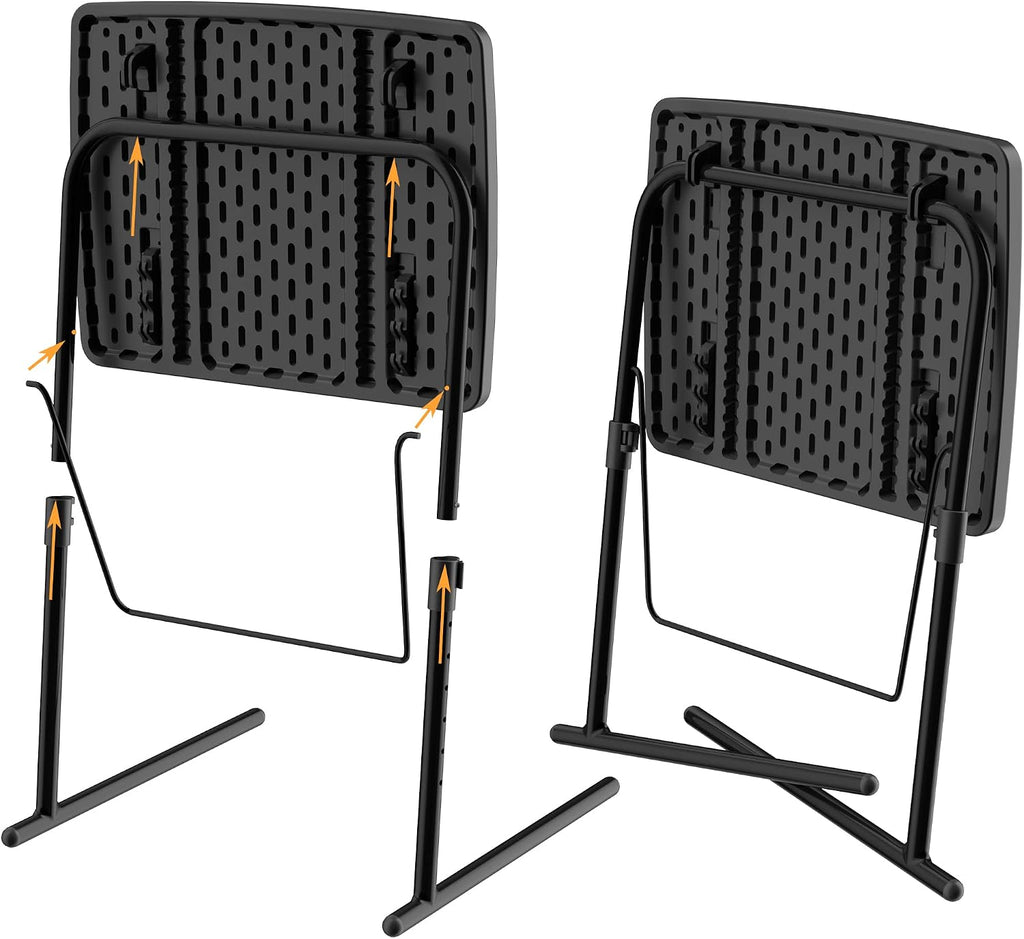 Max TV Tray Table, Allpop Adjustable Large TV Tray for Eating, Folding Dinner Laptop Table on Couch & Bed with 6 Heights & 3 Tilt Angles, Black