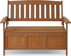 Furinno TIOMAN Outdoor Storage, Kent Storage Bench with Teak Wood, for Patio, Garden, Porch, Natural