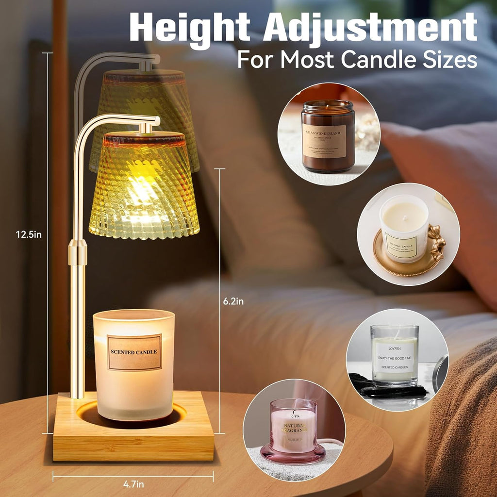 Candle Warmer Lamp with Timer, Height Adjustable Dimmable Wax Melts Warmer for Jar Candles, House Warming Home Decor Christmas Birthday Gifts for Women Mom