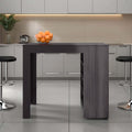 Wenge Kitchen Island with Open Storage - Wood Countertop | Four-shelf open storage design maximizes vertical space for organized storage