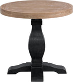 Martin Svensson Home Napa Solid Wood Pedestal End Table, Black and Driftwood