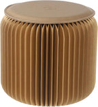 Paper Folding Stool, 12 Inch Kraft Paper Honeycomb Design Stool, 661 Lbs Load Capacity Modern Minimalist Round Seat with PU Cushion for Bedroom, Living Room, Office