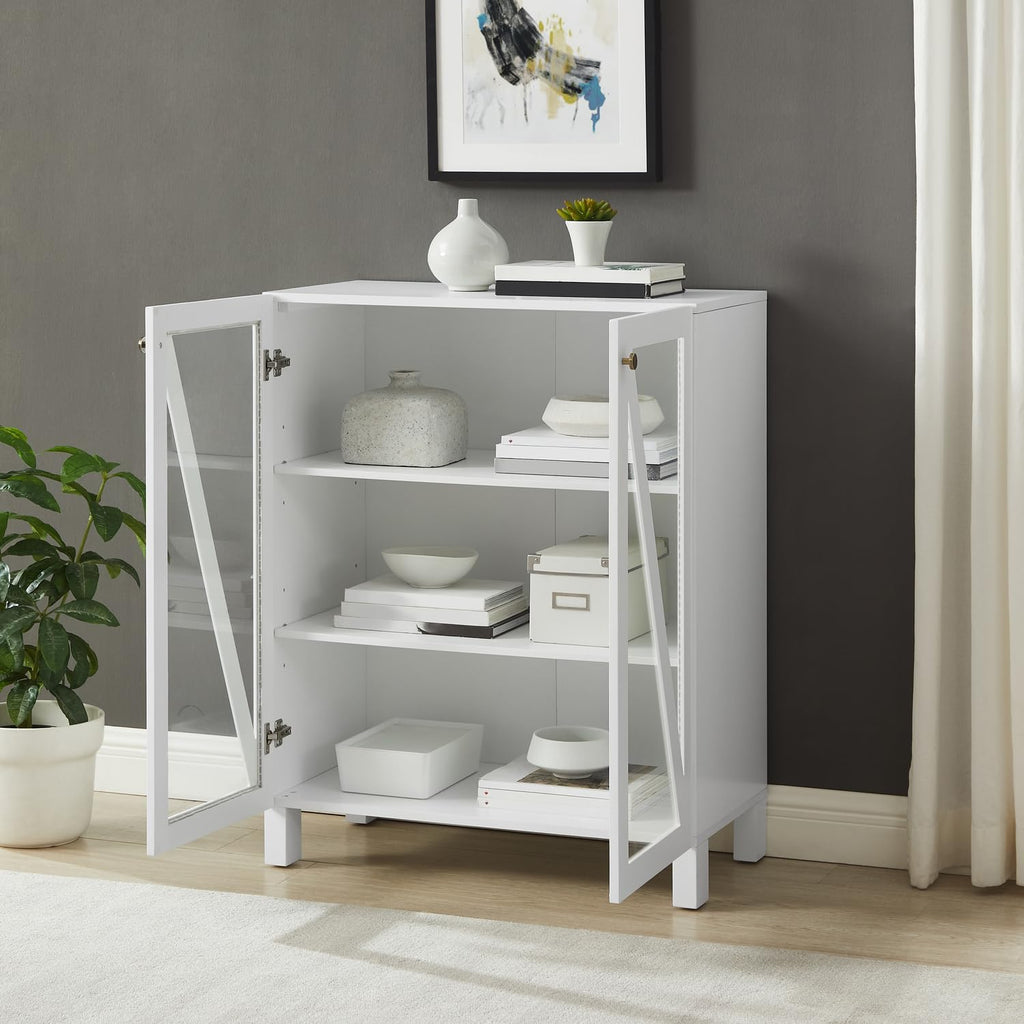 Maykoosh White Stackable Pantry Cabinet - Modern Kitchen Storage Organizer 60.5" W x 38" H