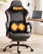 Dowinx Ergonomic High Back Gaming Chair for Adults with Massager Black | Shiatsu Neck Massage and Dual Point Massage Lumbar Pillow with Pocket Spring Cushion, 90-145°Recline for Home Office Gaming