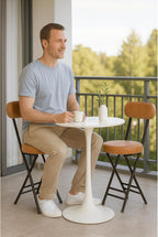 Heavy Duty Folding Stool with Cushion and Backrest, 31” Portable Bar Stool for Family, Kitchen, Living Room, and Travel Use