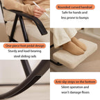Single Rocking Chair with a Retractable footrest, Armchair with Adjustable backrest, Corduroy Upholstery, Suitable for Living Room, Balcony, and Bedroom Beige