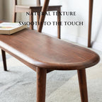 100% Solid Oak Indoor Dining Bench, Wood Bench for End of Bed with Safety Rounded Corners, Entryway Benches for Farmhouse, Kitchen, Living Room(Walnut,12" L x 39.5" W x 16.2" H)