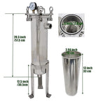#4 Bag Filter Housing 304 Stainless Steel Filter Solid-Liquid Separation Tool 120PSI Industrial Sock Filter 1" Fnpt in/Out Bag Water Filter Purification Equipment