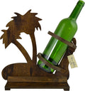 12" Brown Wooden Palm Tree Bottle Holder