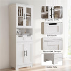 LEADZM Kitchen Cabinet Tall Cabinet with 4 Doors Buffet Cabinet for Kitchen Living Room Dining Room (4 Doors)