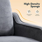 FLEXISPOT AC2 Accent Chair for Living Room, Mid Century Modern Reading Chair for Bedroom, Upholstered Armchair Comfy Single Sofa Side Chair for Office, Apartment, Small Room, Grey