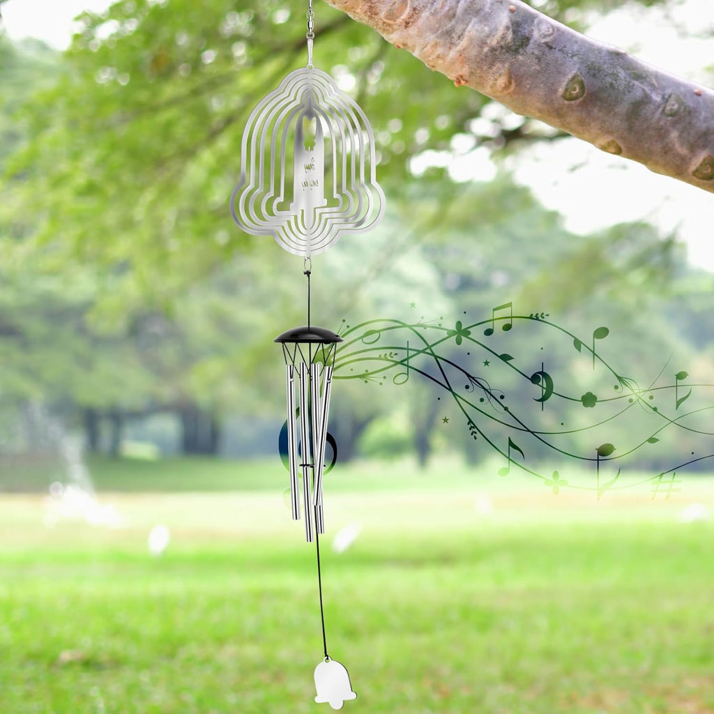 Wind Chimes with Bells Wind Spinner, Outdoor Garden Decor Wind Spinner, Gifts for Women, Mom, Retirement, Teacher, Parents Birthday, Memorial Gift for Garden Porch Patio Home Decor