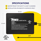iPower 6 by 8-Inch 8W Reptile Heat Mat, LCD Digital Aquarium Thermometer, Under Tank Warmer Terrarium Heat Pad for Turtles Lizards Frogs and Other Small Animals, Multi Sizes