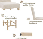 RuiSiSi 5-Piece Counter Height Dining Table Set, Square Dining Table White with 4 Upholstered Chairs, Solid Wood Kitchen Table and Chairs Set for Kitchen, Light Oak + Beige