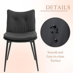 AVAWING Modern Dining Chairs Set of 4, Faux Leather Upholstered Kitchen Chairs with Button Tufted Back and Adjustable Footpads, Armless Accent Chairs for Dining Living Room, Black