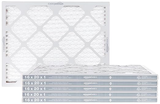 Amazon Basics 16x20x1 Air Filter 6 Pack, MERV 8 AC Furnace Filters (Actual Size: 15.75" x 19.75" x 0.75")