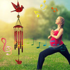 Cardinal Wind Chimes Outdoor Gift Metal Red Bird Wind Chimes for Outside/Indoors, Home, Lawn, Porch, Patio, Garden Decor, Yard Decoration (Fly red Bird)