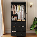 VOWNER 71" Tall Armoire Wardrobe Closet with Drawers and Mirror