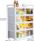 Kitchen Pantry Storage Cabinet, Freestanding Kitchen Storage Cabinet with Acrylic Door, Microwave Stand Tall Storage Pantry Cabinet, Kitchen Buffet Sideboard for Spices, Dishes, Pots, Pans(65*40*90cm/
