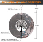 SPRING SONG Tree of Life 3D Wind Spinner for Yard and Garden Mirrored Stainless Steel Spinner Indoor and Outdoor Hanging Decor Crafts Ornament Gifts Kinetic Art Yard Garden Spinner