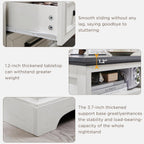 ACCOHOHO 18" Farmhouse Nightstand Set of 2 with Charging Station,End Table with 2 Drawers Storage,Side Table,Bedside Cabinet for Bedroom,Living Room, Antique White