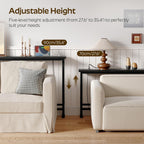 YATINEY 78.7" Console Table with Adjustable Height (27.6"-35.4") and Power Outlet, Skinny Behind Couch Table, Narrow Long Sofa Table for Living Room, Hallway, Entryway, Black CT09UBB