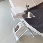 Acrylic C-Shaped Sofa End Table, Acrylic Clear Couch Side Table Modern Tray Snack Table Nightstand Portable Beside Table for Living Room Couch Bedroom