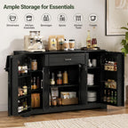 54.3 Inch Sideboard Buffet Cabinet with Storage 4 Doors 1 Drawer Melamine MDF Kitchen Storage Cabinet with Adjustable Shelves for Dining Room Living Room