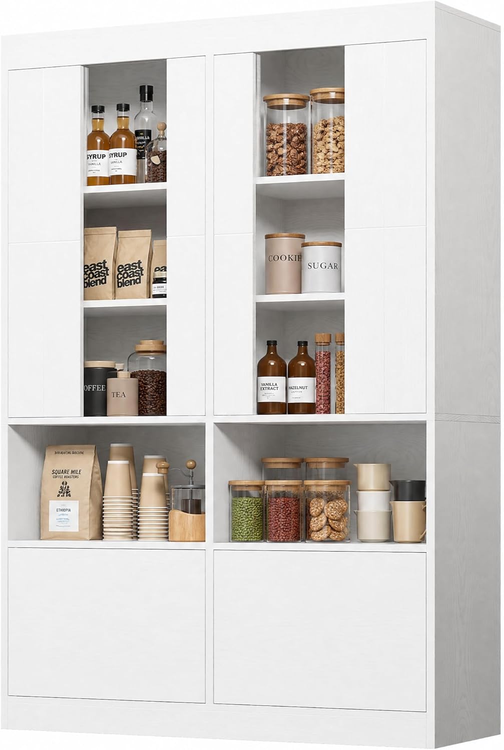 IRONCK Kitchen Pantry Cabinet, 70.7 Inch Tall Pantries, Pantry Cabinet with Acrylic Doors, Freestanding Kitchen Cabinet with Storage for Dining Room, Kitchen