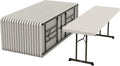 LIFETIME 880250 Professional Grade Folding Table, 8 ft, Almond HDPE Top, Bronze Powder-Coated Steel Frame, Seats 8, Indoor/Outdoor, 18-Packa