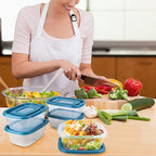 5PCS Food Containers Storage Sets(1000ML per Box),BPA-Free Rectangle Plastic Food Containers with Lids-Stackable Food Storage Box for School,Work,Travel and Meal Prep(Microwave and Fridge Safe)