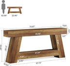 Tribesigns 70.9 Inch Long Console Tables, Farmhouse Entryway Table with Storage, 2-Tier Sofa Table Behind Couch for Entrance, Hallway, Living Room (Rustic Brown)