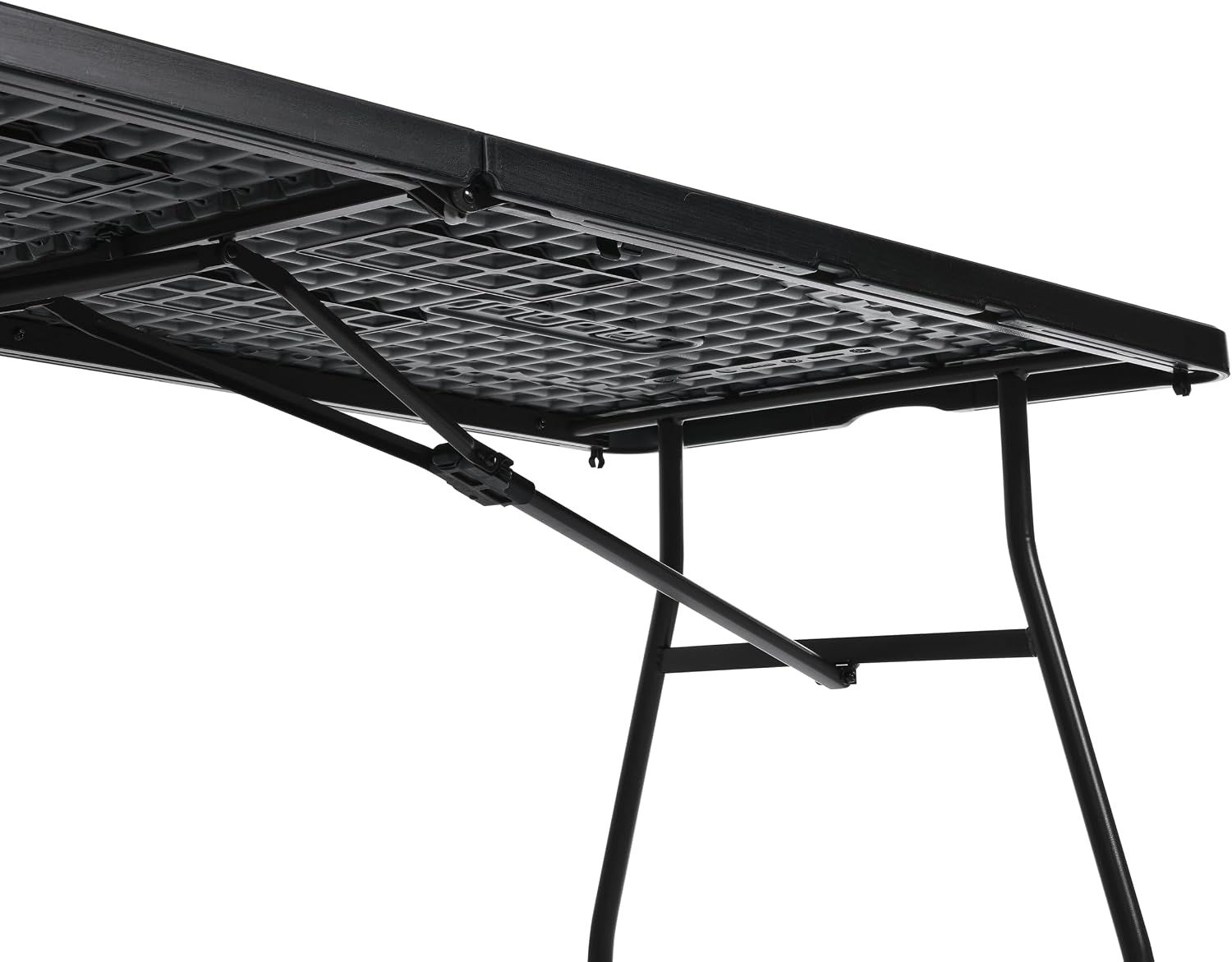 Amazon Basics Heavy Duty Portable Folding Table, 6 ft, Indoor & Outdoor, Fold-in-Half Design with Carrying Handle, for Events, Easy Folding and Storage, Black | Portable