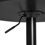 Yaheetech 3-Piece Bar Table and Stools, PU Leather Full Black | Round Pub Table and Chairs Set with MDF Tabletop and Stainless Steel Stand，Adjustable 360° Swivel for Kitchen Study
