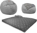 CordaRoy's Chenille Bean Bag Chair, Convertible Chair Folds from Bean Bag to Lounger, As Seen on Shark Tank, Charcoal - Full Size