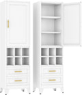 Ckzbx Tall Narrow Storage Cabinet, 66.93" H Tall Bathroom Cabinet Metal Pantry Cabinets with Hollowed-Out, 3 Adjustable Shelves, for Kitchen, Bathroom, Home Office, Living Room (White)