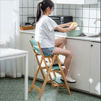 Retro Step Stool Chair For Kitchen 1950S,Folding Bar Stool Multifunctional 3 Step Ladder,Solid Wood Ladder Stool Counter Height Tall Stool,Portable Foldable Stool Step Stool For Adults Kitchen Outdoor