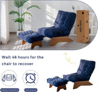 MAXYOYO Accent Chair with Ottoman, Lounge Chair with Adjustable Backrest | Tufted Living Room Chair Upholstered Lounge Chair with Footrest Set, Modern Chair for Reading Room, Navy