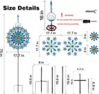 Kircust Large Solar Wind Spinner with Glass Ball - Peacock Themed Kinetic Garden Art, Dual Spinning Metal Decor for Outdoor Yard, Lawn, or Patio in Elegant Peacock Blue