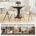COLAMY Dining Chairs Set of 4, Modern Upholstered Dining Room Kitchen Chairs with Iron Legs, Open Back and Padded Seat, for Living Room/Restaurant/Cafe, Beige