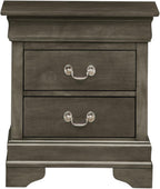 Charming Traditional Gray Nightstand,for Small Spaces