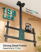 PEGZONE Ceiling TV Mount for 43-86 Inch TVs, 19.1"-36.4" Height Adjustable | Holds 155lbs, Full Motion TV Ceiling Mount for Flat & Sloped Ceilings, Hanging TV Bracket with Swivel, Tilt, Max VESA 600x400