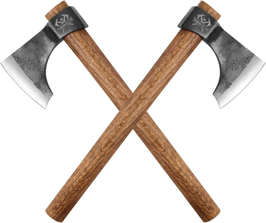 Throwing Axe Set, 16.5" Throwing Tomahawk with 1065 High Carbon Steel & Wooden Handle, Perfect for Axe Throwing Game for Backyard, Competition and Recreation