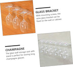 Wall-Mounted Acrylic Wine Glass Holder - 3 Positions Wine Storage Rack for Glasses Storage Hanger Space-Saving Goblet Rack