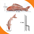 Outdoor Statues Garden Koi Fish Decor, 2pcs Antique Copper Koi Fish Sculpture for Pond Lawn Patio Porch Yard Decor Home House Ornaments, Birthday Gardening Gifts for Grandma Women