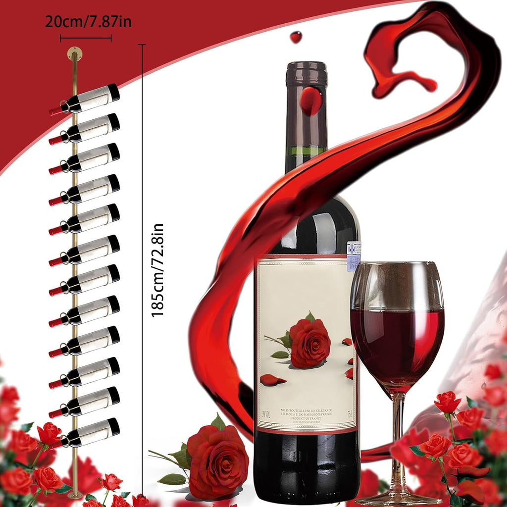 5 Pack 12 Bottle Wall Mount Wine Rack for 60 Bottles DIY Detachable Wine Storage Organizer Metal Storage Rack for Kitchen Pantry Dining Room Bar