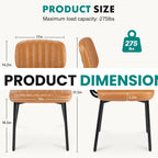 OLIXIS Dining Chairs Set of 4, Modern Upholstered Mid Century Kitchen Chairs with Faux Leather Cushion Seat, Backrest & Metal Legs for Living Room, Bedroom, Home Office, Brown