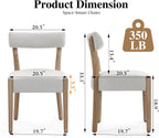 ZJhome Dining Chairs Set of 4, Mid-Century Modern Wooden Kitchen Chairs with Linen Upholstery - Low-Back Woven Design for Kitchen & Dining Room, Beige Fabric